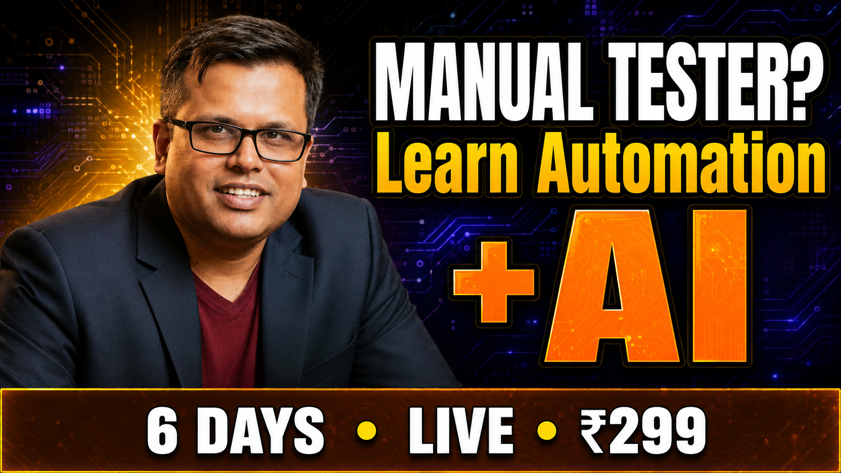Manual Tester? Learn Automation + AI — 6 Days Live Bootcamp